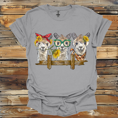 3 Alpacas On Bench  Unisex Softstyle T-Shirt