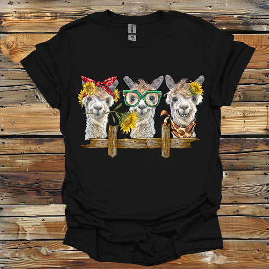 3 Alpacas On Bench  Unisex Softstyle T-Shirt