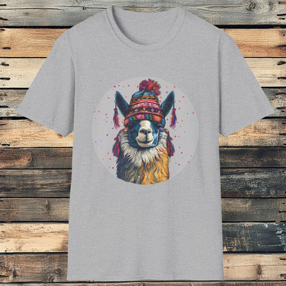 Boho Alpaca T-Shirt - Embrace a Hippie Heart with Bohemian Flair