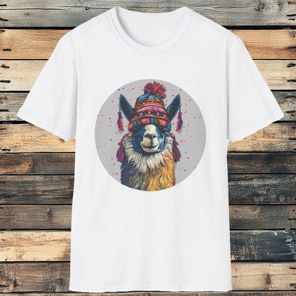 Boho Alpaca T-Shirt - Embrace a Hippie Heart with Bohemian Flair