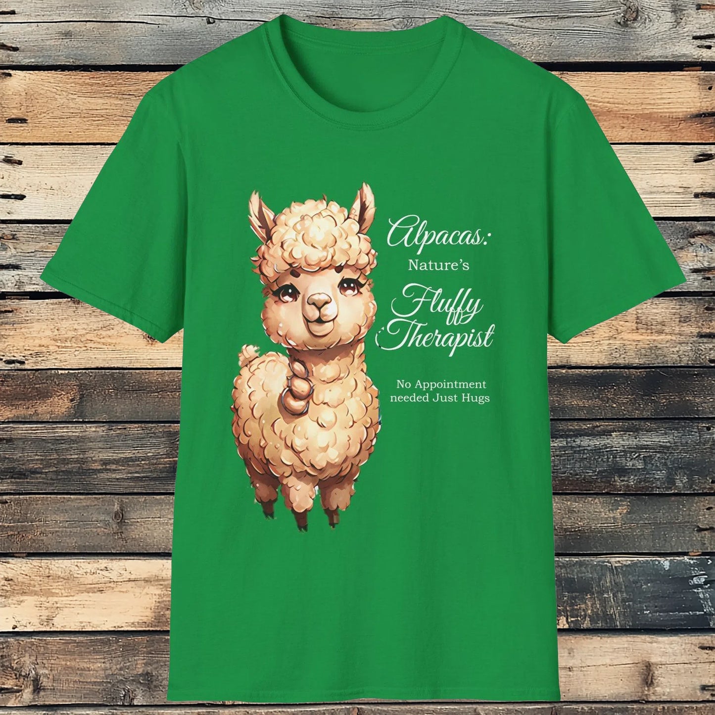 Fluffy Therapist Alpaca Tee - Hug More, Worry Less