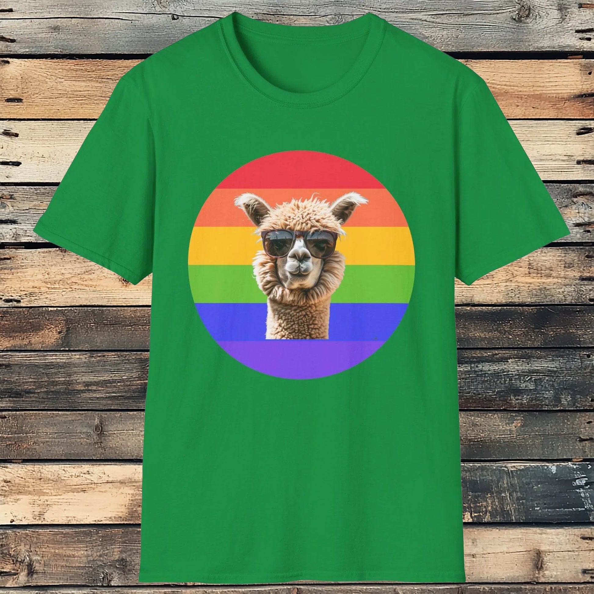 Rainbow Alpaca Tee - Chic Shades & Colorful Pride