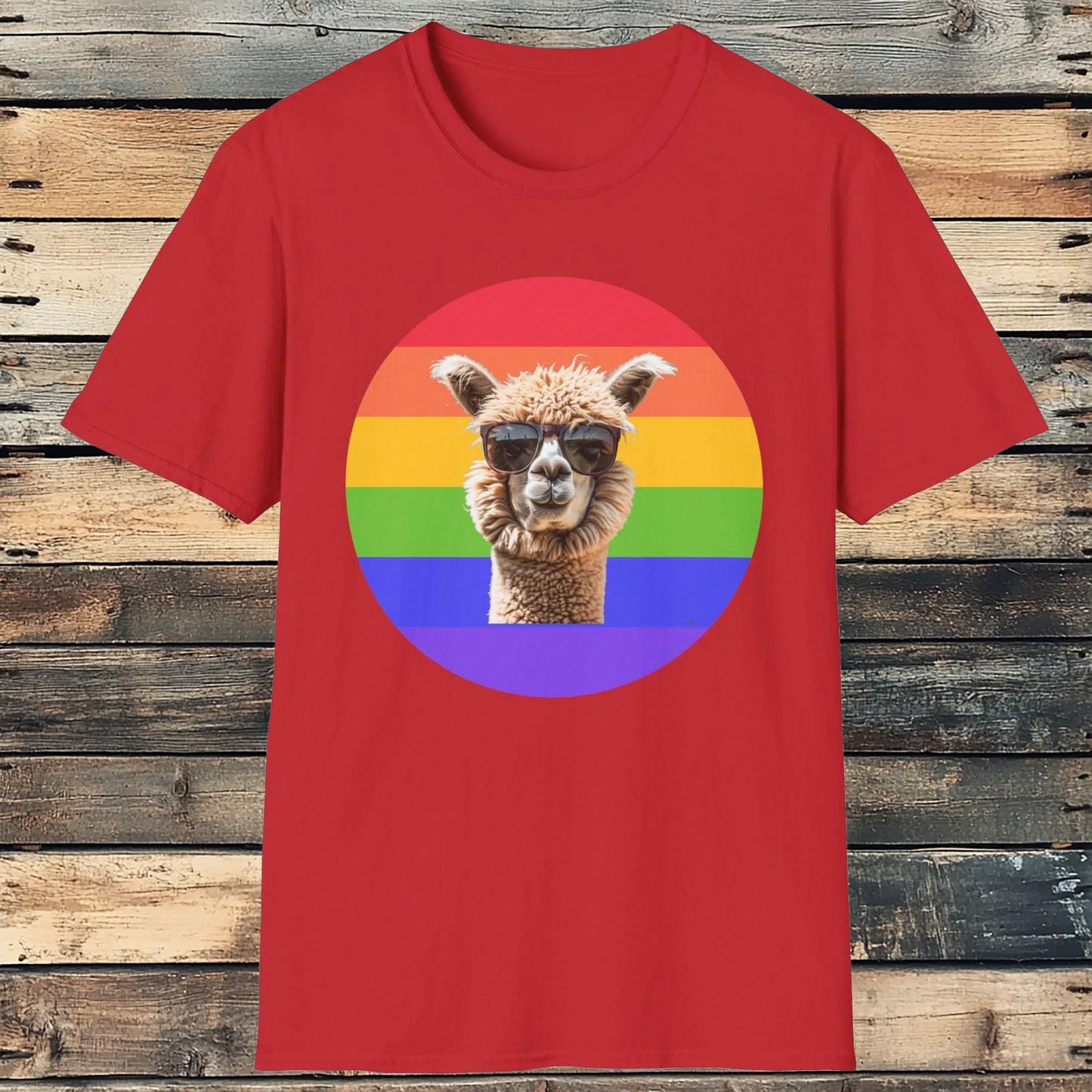 Rainbow Alpaca Tee - Chic Shades & Colorful Pride