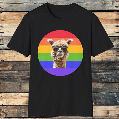 Rainbow Alpaca Tee - Chic Shades & Colorful Pride