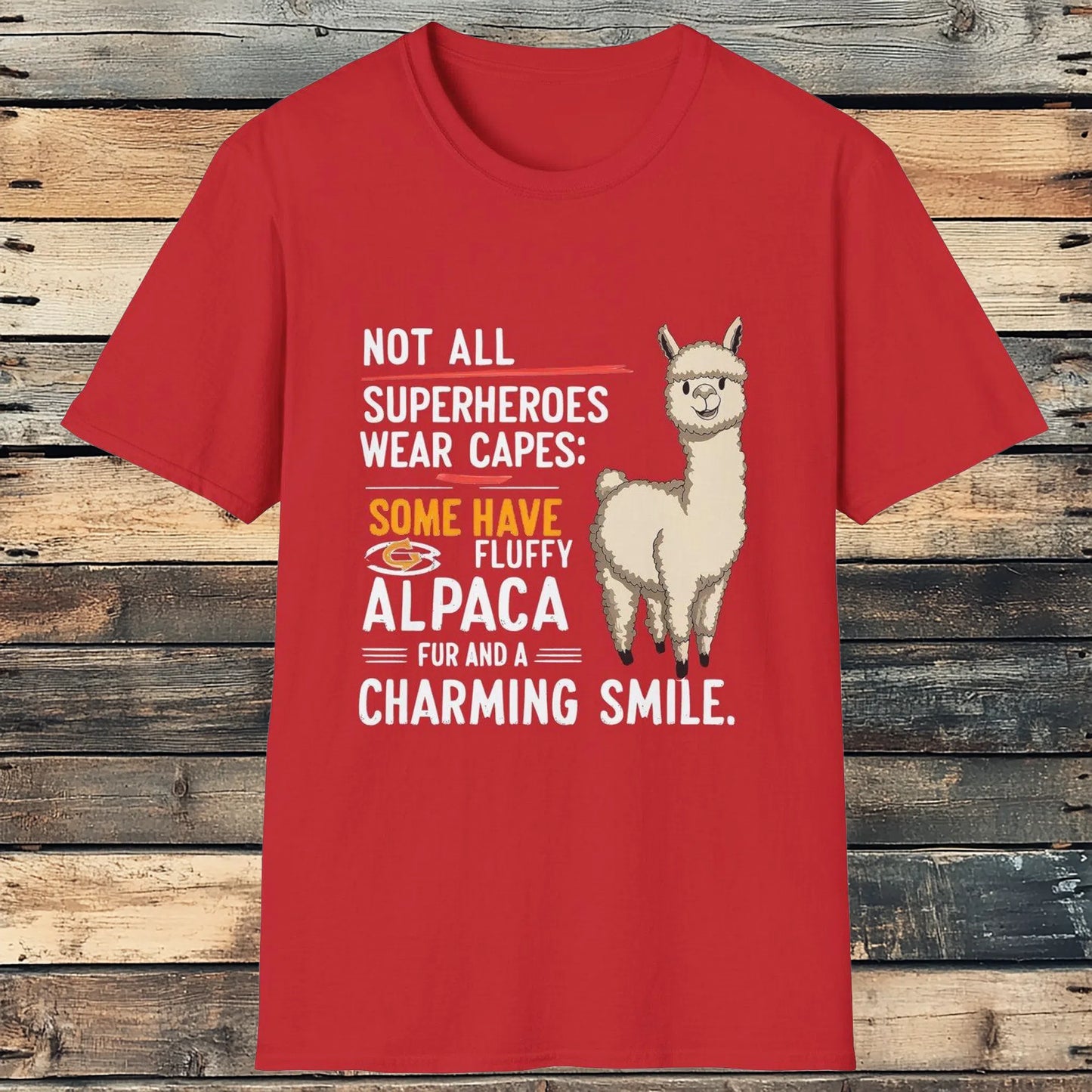 Superhero Alpaca T-Shirt - Celebrate Caped Crusaders of Cuteness