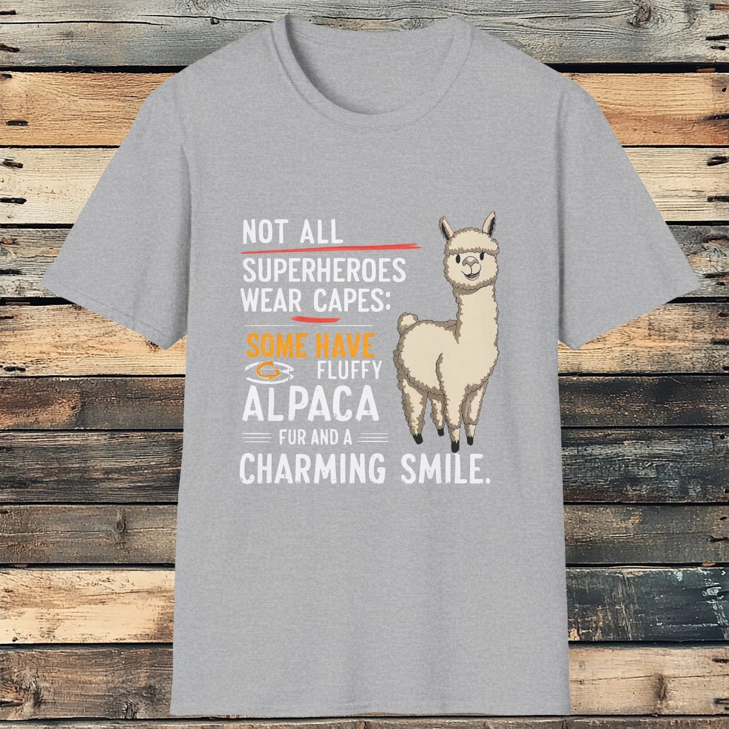 Superhero Alpaca T-Shirt - Celebrate Caped Crusaders of Cuteness